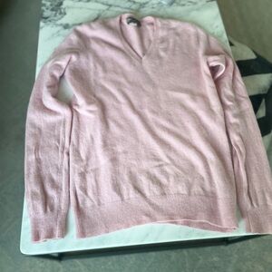Pink V-Neck Sweater by Cashmere